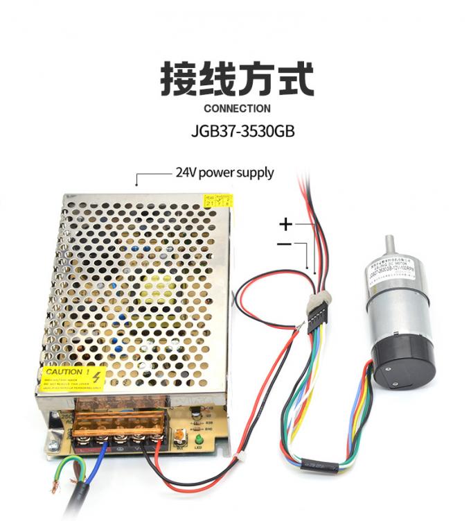 Motore eccentrico 1600rpm 37mm Hall Encoder Cap Protective dell'albero di ingranaggio di alta coppia di torsione 12