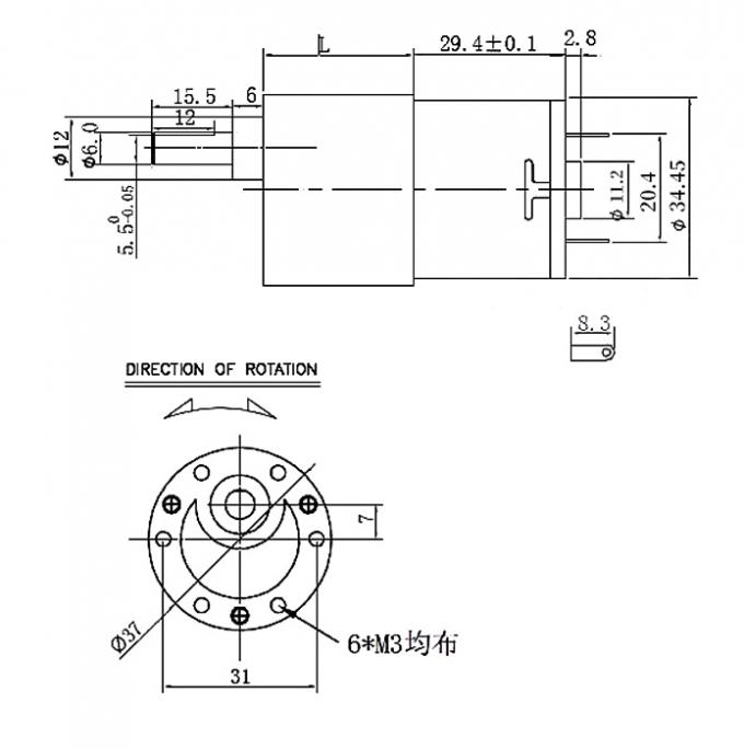 JGB37-3429 Motore DC a spazzole 12V/24V Motore DC a spazzole per robot intelligente 12V Motore a ingranaggi 24v 2