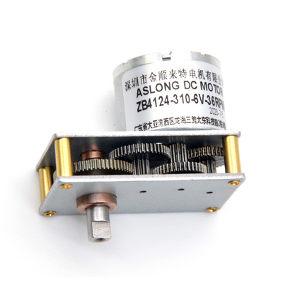 Asse a bassa velocità del motore d dell'ingranaggio di CC del Metal Gear 6V del motore 6V 37RPM di CC del motore ZB4124-310 della valvola di ASLONG mini