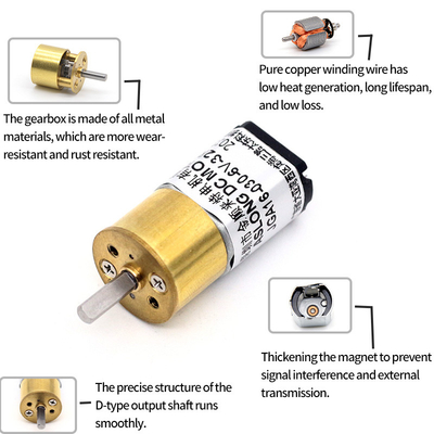 ASLONG JGA16-030 15.5mm 6V 26-800RPM Motore di riduzione a filtro a corrente continua mini motore di ingranaggi in micro metallo con ingranaggi di motore a corrente continua